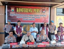 Konferensi Pers Polres Pinrang Ungkap Kasus Sabu 3,2 Kilogram